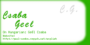 csaba geel business card